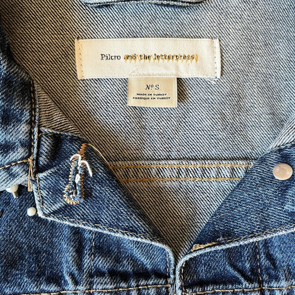 Anthropologie Pilcro Embellished Jean Jacket S - Picture 6 of 9